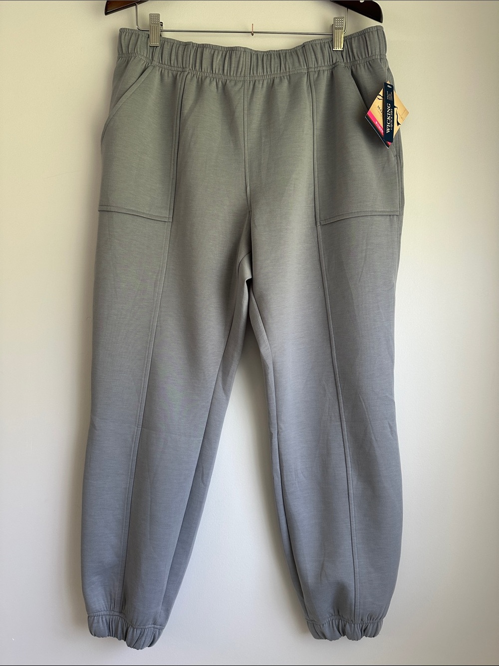 NWT Blue Mountain Women’s Wicking Quick Dry Gray Knit Elastic Waist Jogger Large